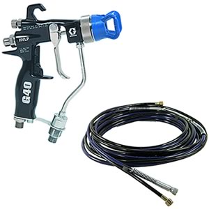 G40 Air Assisted Airless Gun with Spray Tip and 7.5m air & fluid hose