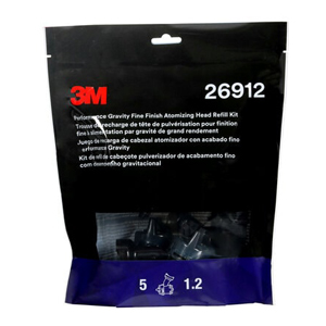 3M Performance Gravity Fine Finish Atomizing Head, 1.2 Pack of 5