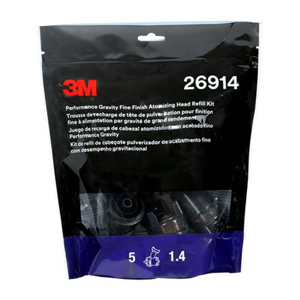 3M Performance Gravity Fine Finish Atomizing Head, 1.4 Pack of 5